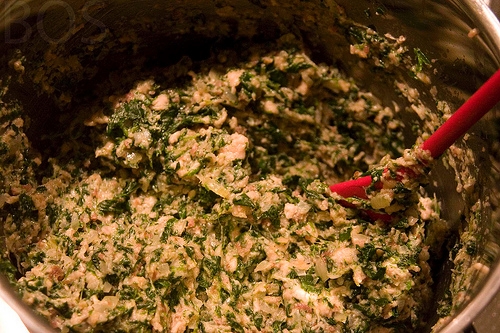 Image 1. Example of traditional filling: spinach and pork