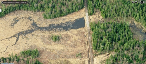 Aerial view of a wet area near Tupper Lake, NY