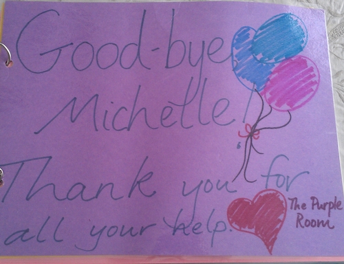 My good-bye book from "the purple room" at JBFCS