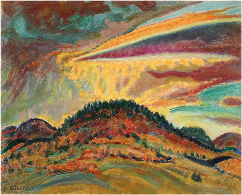 "Sunset Over Baxter Mountain" (1920). St. Huberts Trust