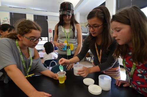 Making our own natural hand sanitizer in my Summer Spa workshop