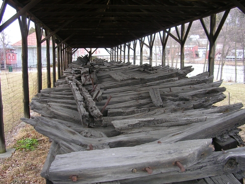 Ticonderoga hull at Skenesboro Museum