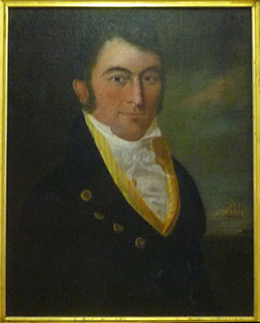 Circa 1815 Portrait of an American naval hero, reputed to be Commodore Thomas Macdonough. Donated to LCMM by Scott and Gladys Macdonough. (lcmm.org)